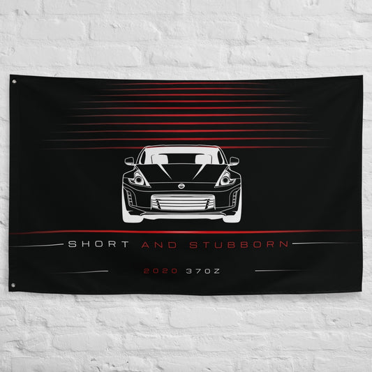 Nissan 370Z 2020 car silhouette flag - White Brick Wall