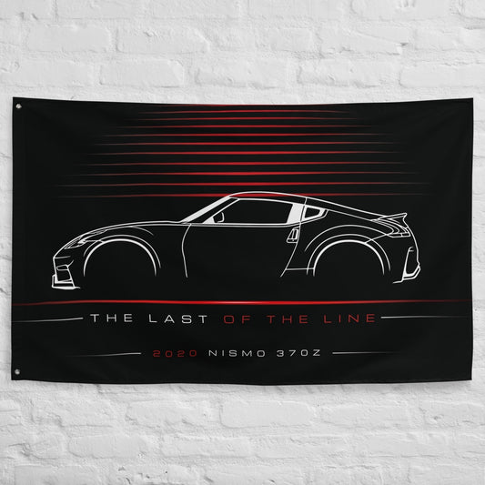 Nissan Nismo 370Z 2020 car silhouette flag - White Brick Wall