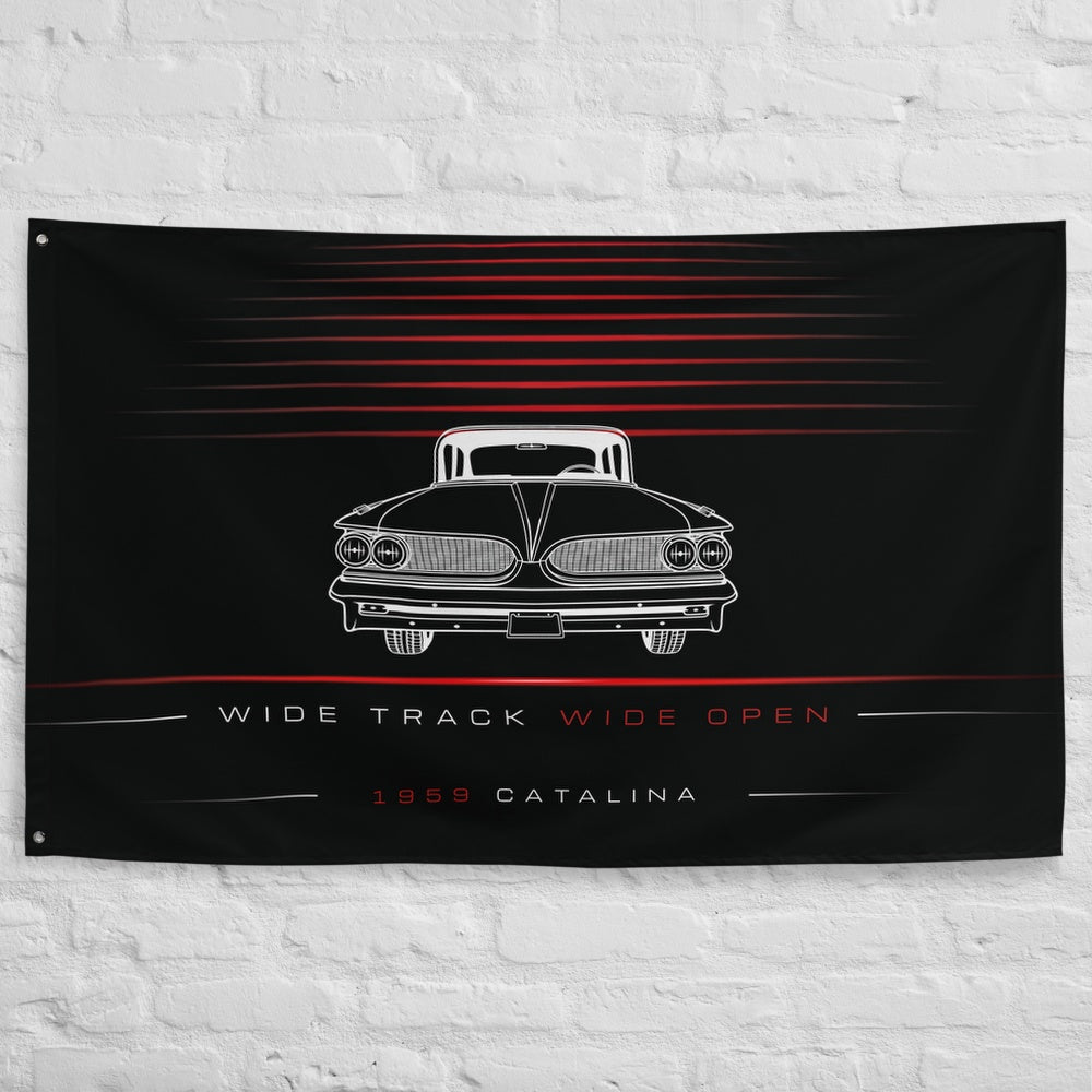 Pontiac Catalina 1959 car silhouette flag - White Brick Wall