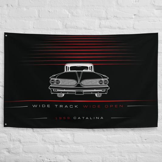 Pontiac Catalina 1959 car silhouette flag - White Brick Wall