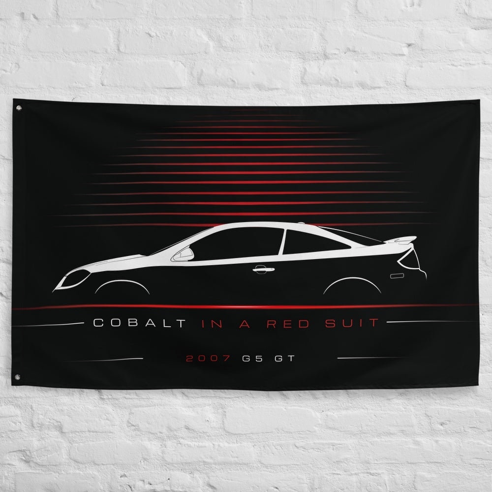 Pontiac G5 GT 2007 car silhouette flag - White Brick Wall