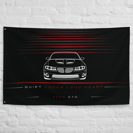 Pontiac GTO 2006 car silhouette flag - White Brick Wall