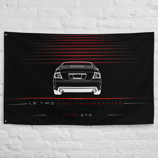 Pontiac GTO II 2006 car silhouette flag - White Brick Wall