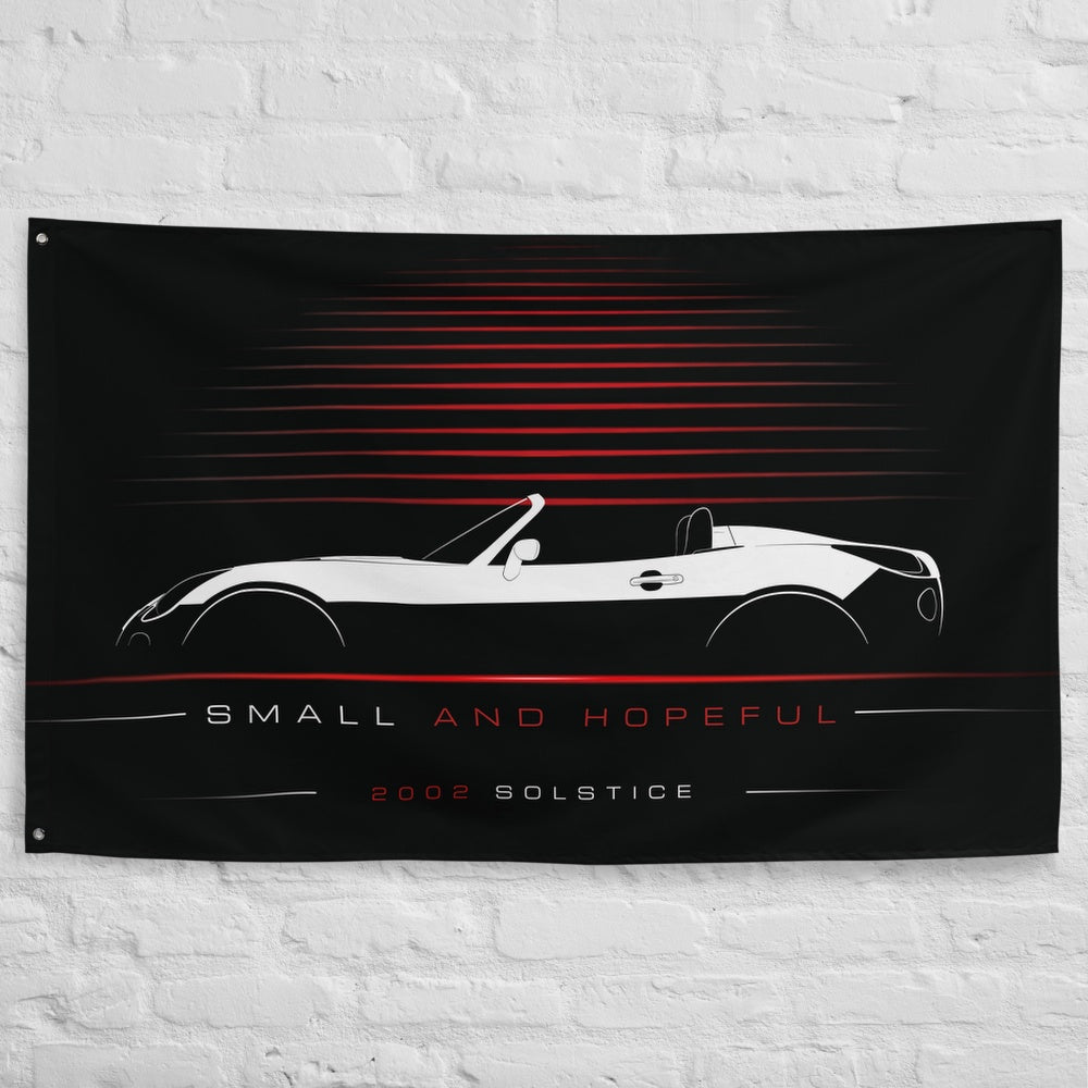 Pontiac Solstice 2002 car silhouette flag - White Brick Wall