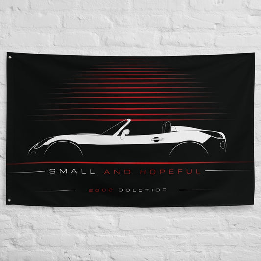Pontiac Solstice 2002 car silhouette flag - White Brick Wall
