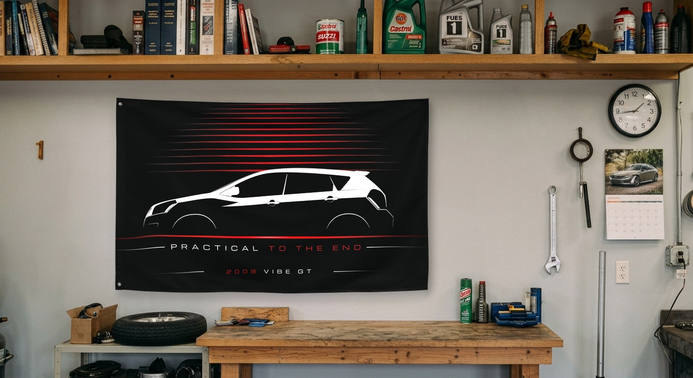 Pontiac Vibe GT 2009 car silhouette flag - Garage Workbench
