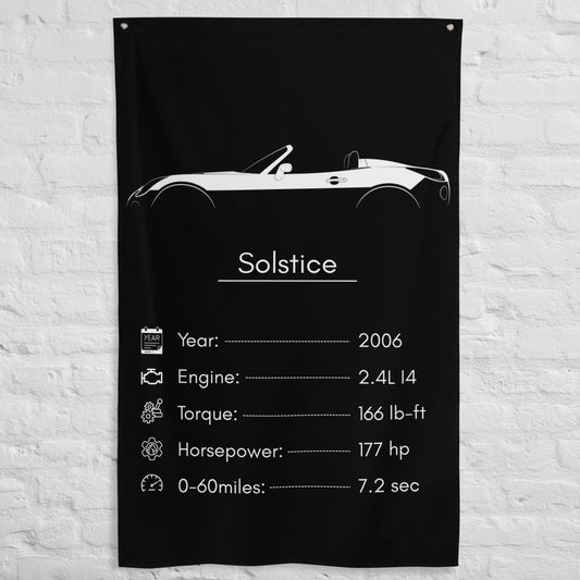 Pontiac Solstice 2006 car silhouette spec flag - White Brick Wall