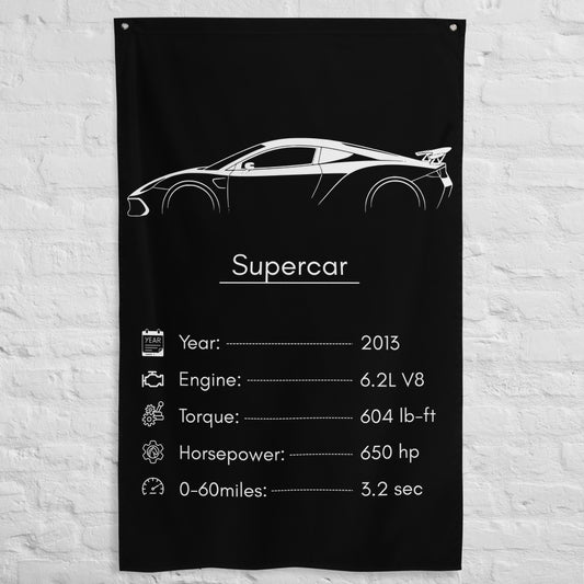 Arrinera Supercar 2013 car silhouette spec flag - White Brick Wall