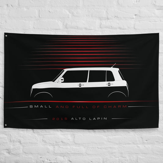 Suzuki Alto Lapin 2015 car silhouette flag - White Brick Wall