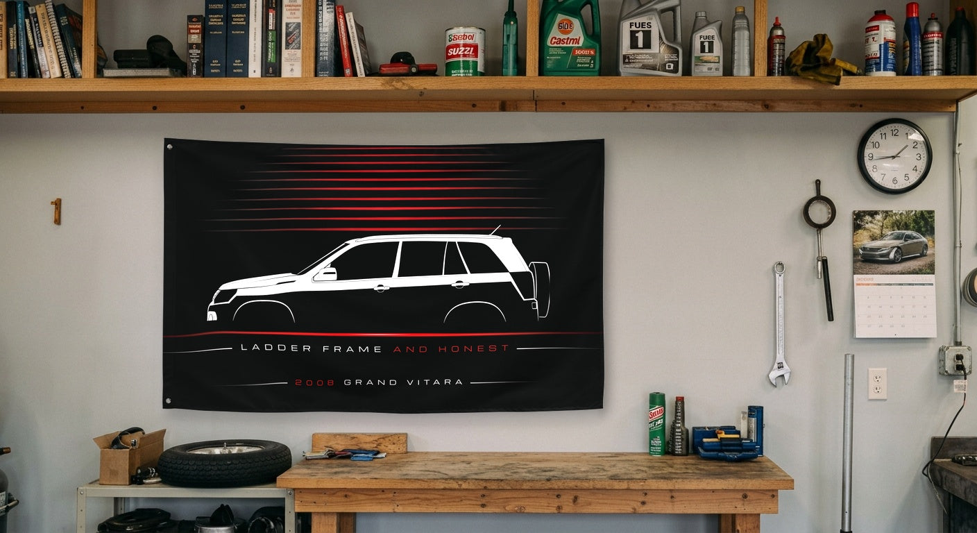Suzuki Grand Vitara 2008 car silhouette flag - Garage Workbench
