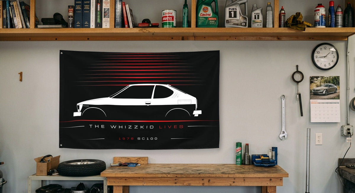 Suzuki SC100 1978 car silhouette flag - Garage Workbench
