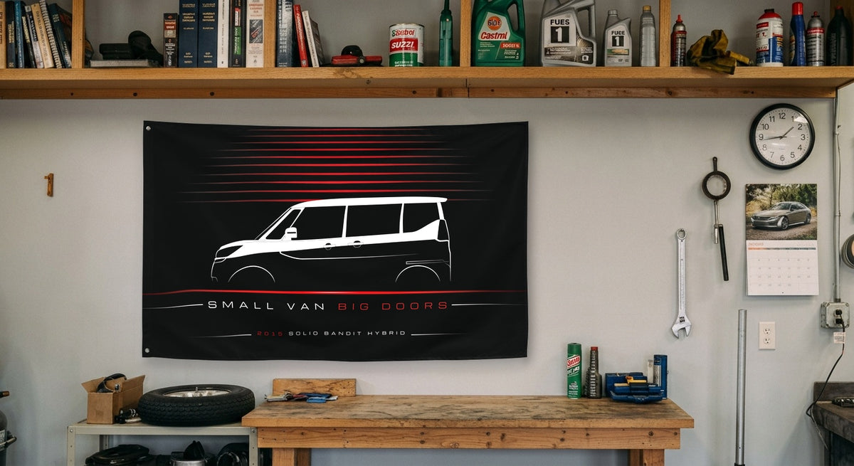 Suzuki Solio Bandit Hybrid 2015 car silhouette flag - Garage Workbench