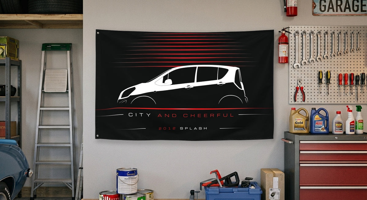 Suzuki Splash 2012 car silhouette flag - Garage Wall