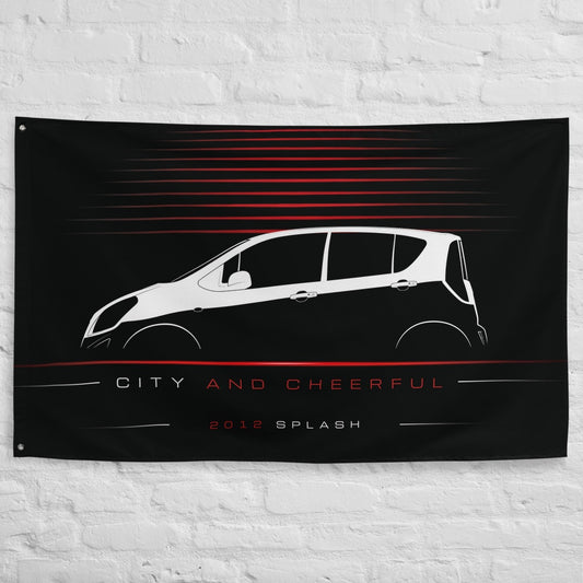 Suzuki Splash 2012 car silhouette flag - White Brick Wall