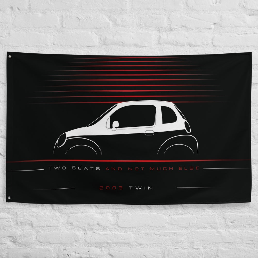Suzuki Twin 2003 car silhouette flag - White Brick Wall