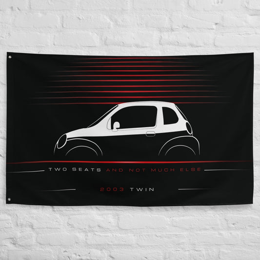 Suzuki Twin 2003 car silhouette flag - White Brick Wall