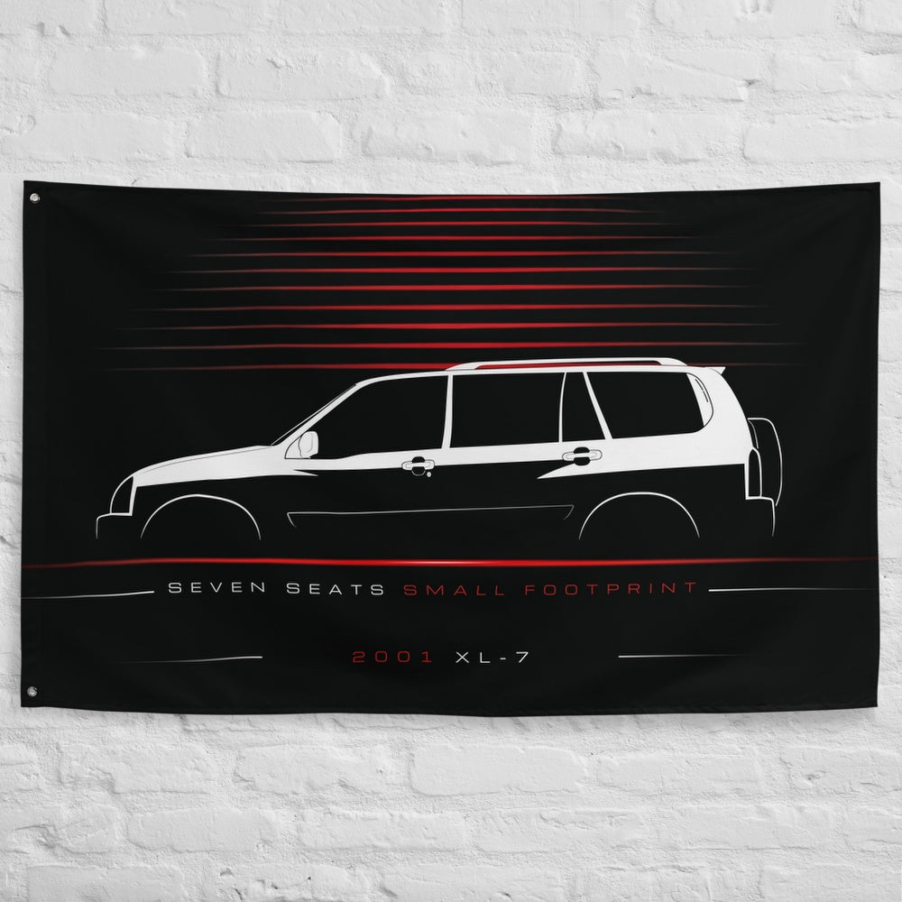 Suzuki XL-7 2001 car silhouette flag - White Brick Wall