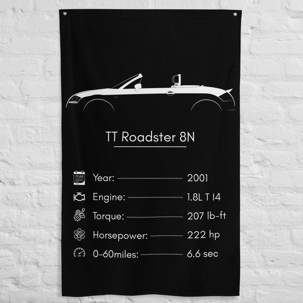 Audi TT Roadster 8N 2001 car silhouette spec flag - White Brick Wall
