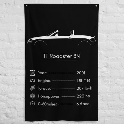 Audi TT Roadster 8N 2001 car silhouette spec flag - White Brick Wall