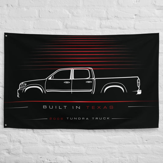 Toyota Tundra Truck 2006 car silhouette flag - White Brick Wall