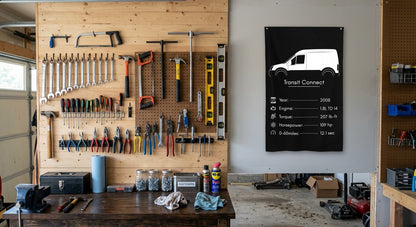 Ford Transit Connect 2008 car silhouette spec flag - Garage Pegboard Wall
