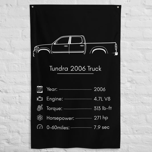 Toyota Tundra 2006 Truck 2006 car silhouette spec flag - White Brick Wall