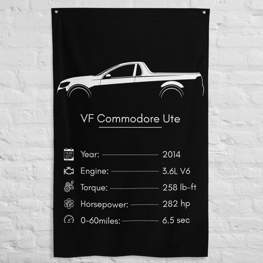 Holden VF Commodore Ute 2014 car silhouette spec flag - White Brick Wall