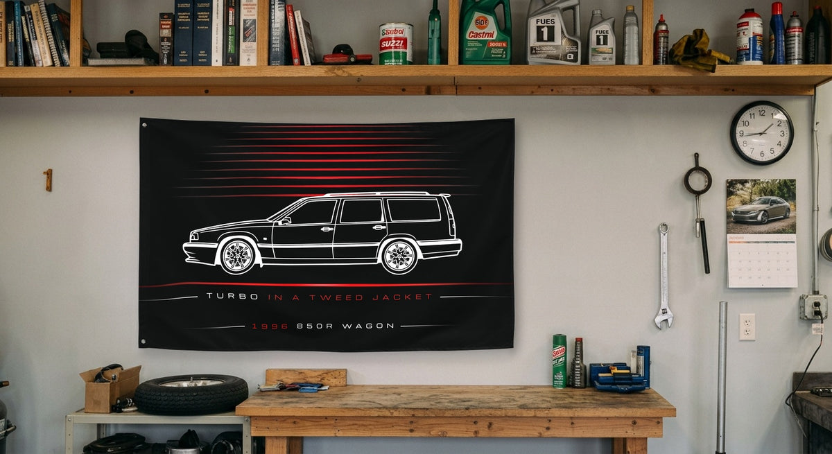 Volvo 850R Wagon 1996 car silhouette flag - Garage Workbench