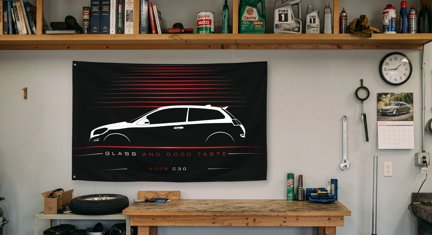 Volvo C30 2008 car silhouette flag - Garage Workbench